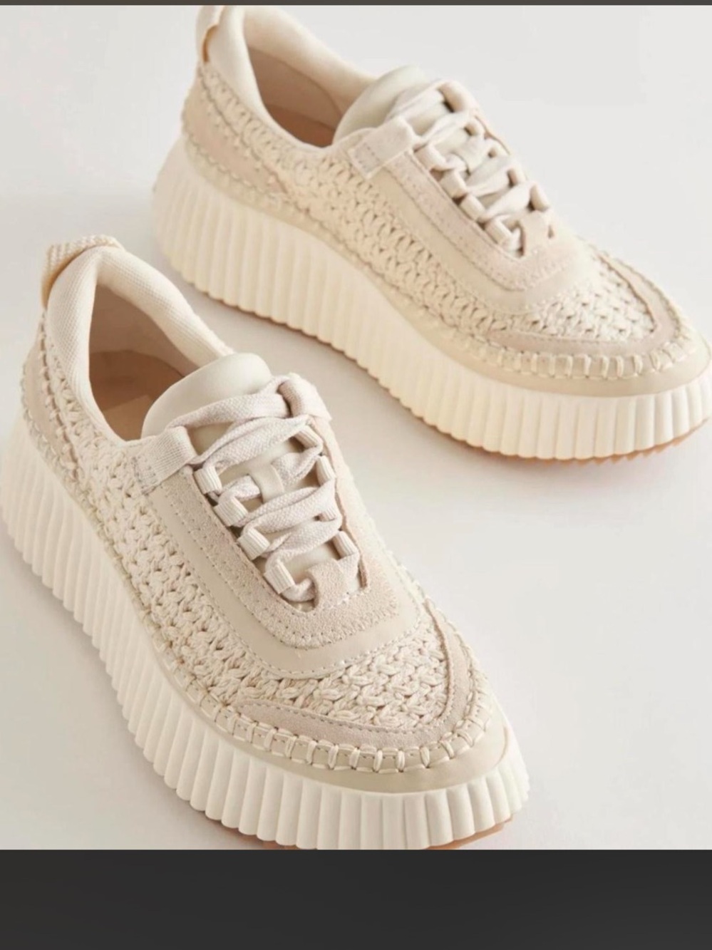 Dolce Vita Dolan knit platform sneaker 6.5 cream